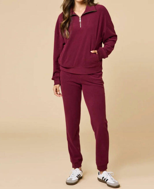 Softies - Vintage Velvet 1/4 Zip With Jogger Pant Set