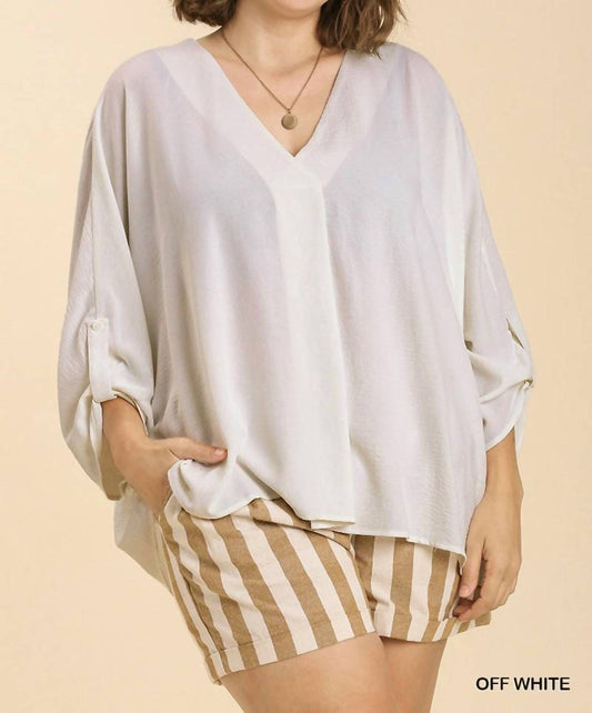 Umgee - High Low Dolman Sleeve Top - Plus