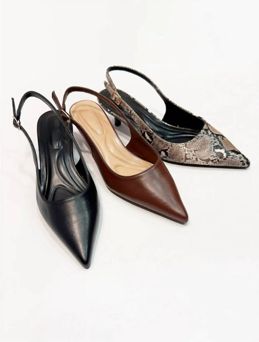 Ccocci - Women's Bell pointed toe kitten heel pumps