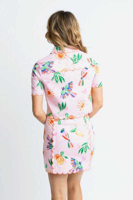 Karlie - Toucan Fruit Scallop Skirt