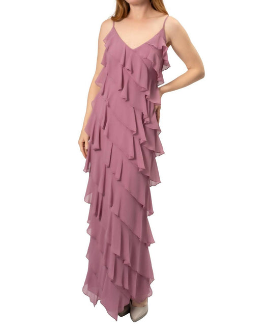Area Stars - Riza Ruffle V-neck Maxi Dress