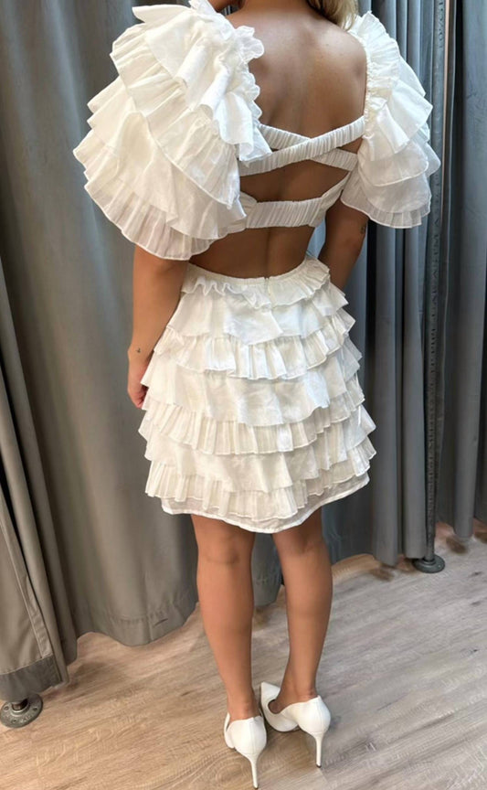 Elliatt - Maya Ruffle Cutout Mini Dress