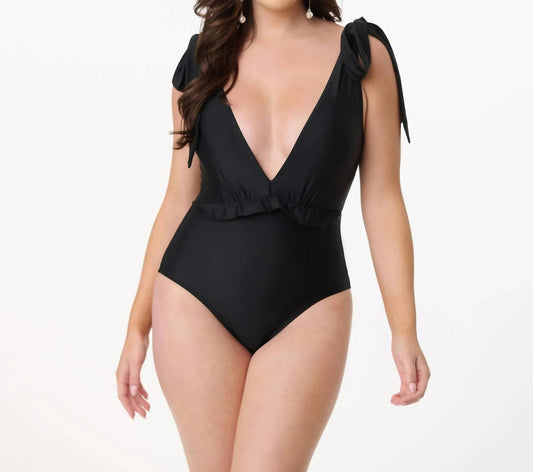 Unique Vintage - Plunge One Piece Swimsuit