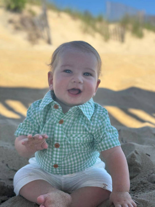 Me & Henry - Boy's Helford Woven Onesie