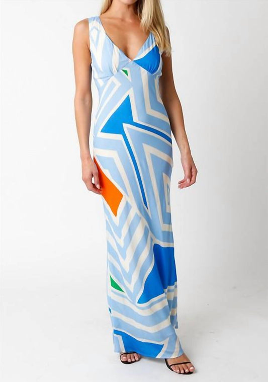 Olivaceous - Abstract Print Maxi Dress