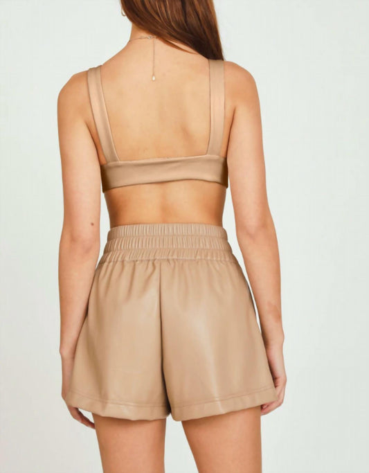 Vintage Havana - Faux Leather Bra Top