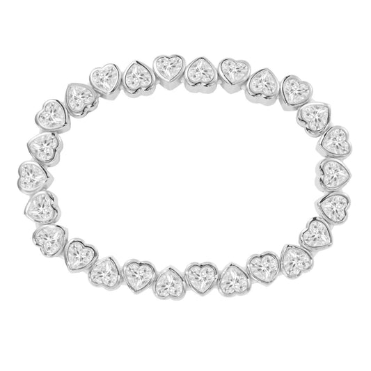 Sahira Jewelry Design - Women's Stretchy Bezel Heart Bracelet
