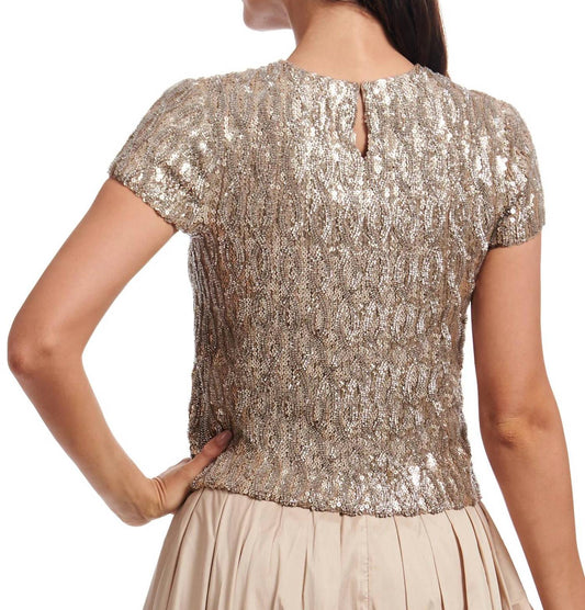 Emily Shalant - Cable-knit Sequin Top