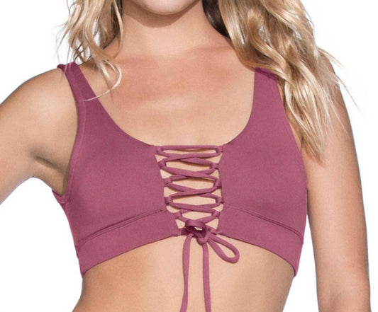 Maaji - Reversible Lace Up 4-Way Halter Bikini Top