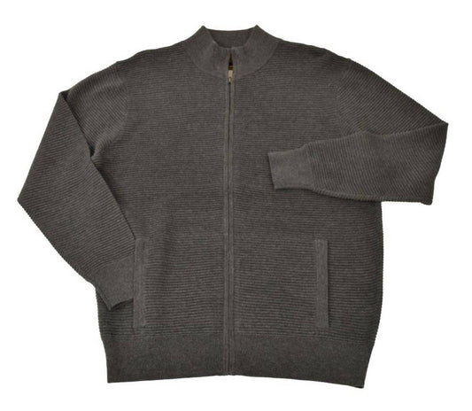 F/X Fusion - Men's Solid Ottoman Full Zip Mock Sweater