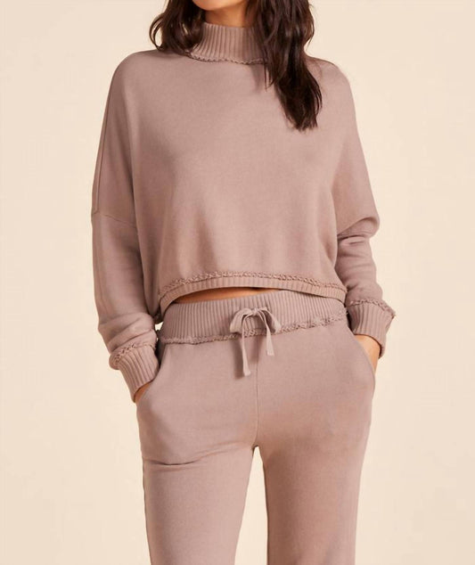 Bobi - Turtleneck Drop Shoulder Mixed Top