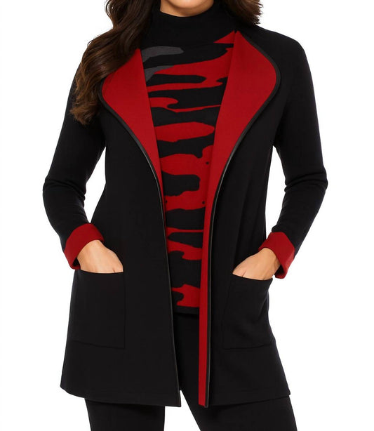 Angel Apparel - 2-toned Faux Leather Cardigan