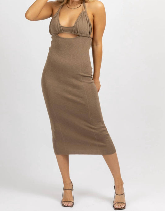 HALTERNECK TRIANGLE MIDI DRESS