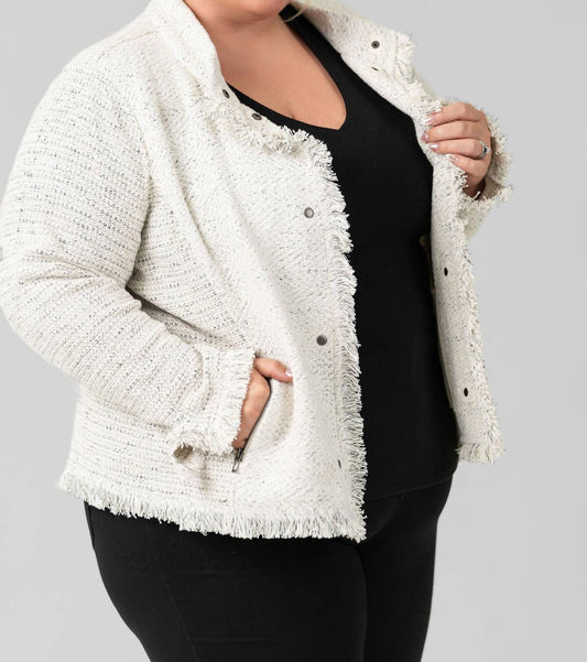 Nic + Zoe - Collared Fringe Jacket - Plus Size