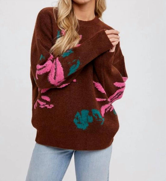 Bluivy - Textured Floral Motif Pullover