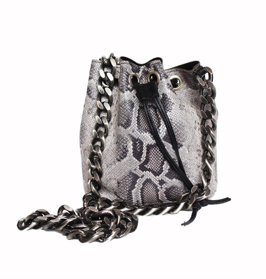 Streets Ahead - Python Bucket Bag with Chunky Chain