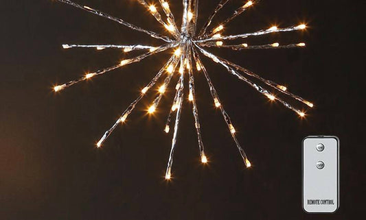18" Starburst with 80 Warm White Lights & Remote
