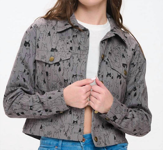 Sm Wardrobe - Cat Print Jacket