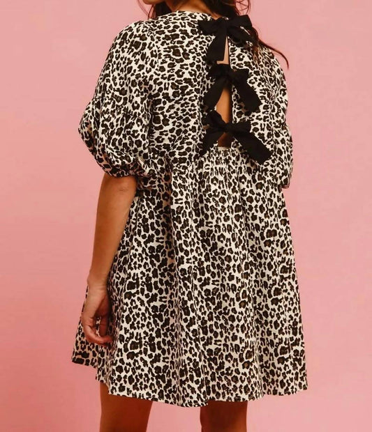 Bibi - Leopard Denim Dress