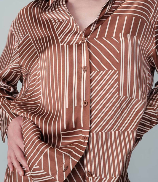 Grace & Mila - Satin Long Sleeve Shirt