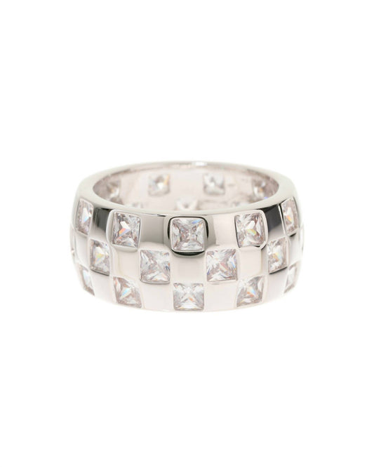 Checkerboard Cigar Band Ring