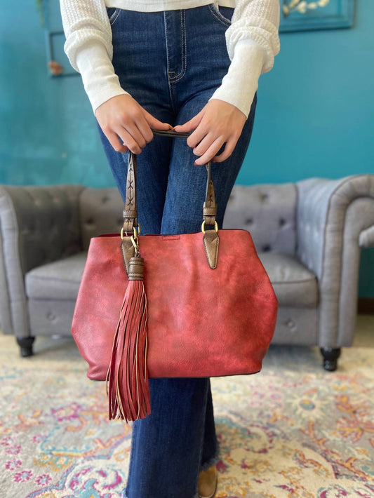 Jen & Co. - Women's Aliza 2-in-1 Handbag Satchel With Crossbody Strap