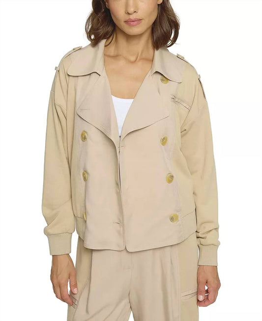 Central Park West - Mixed Media Trench Bomber Jacket