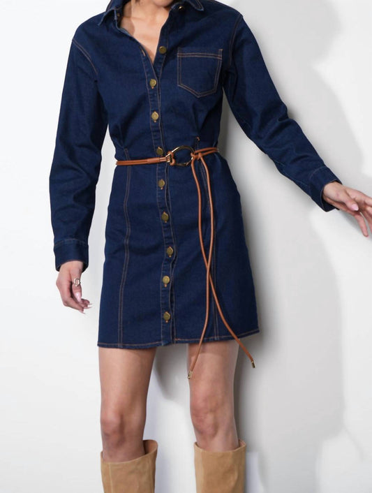 Greylin - Calista Button Up Denim Mini Shirt Dress