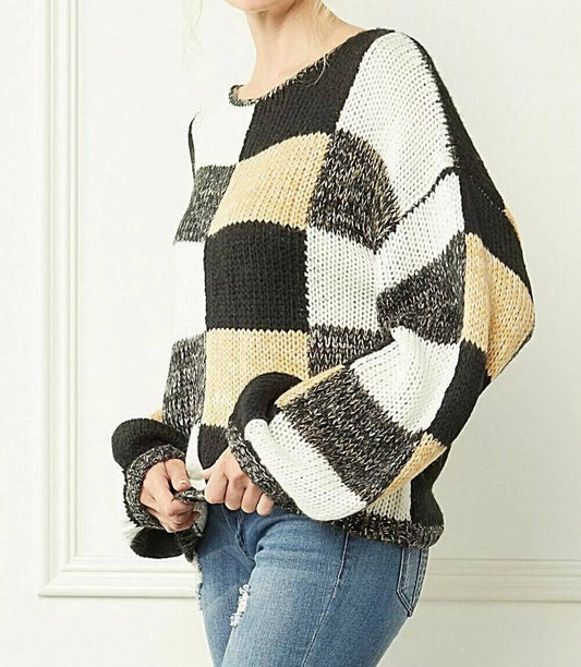 Entro - Checkered Plaid Sweater