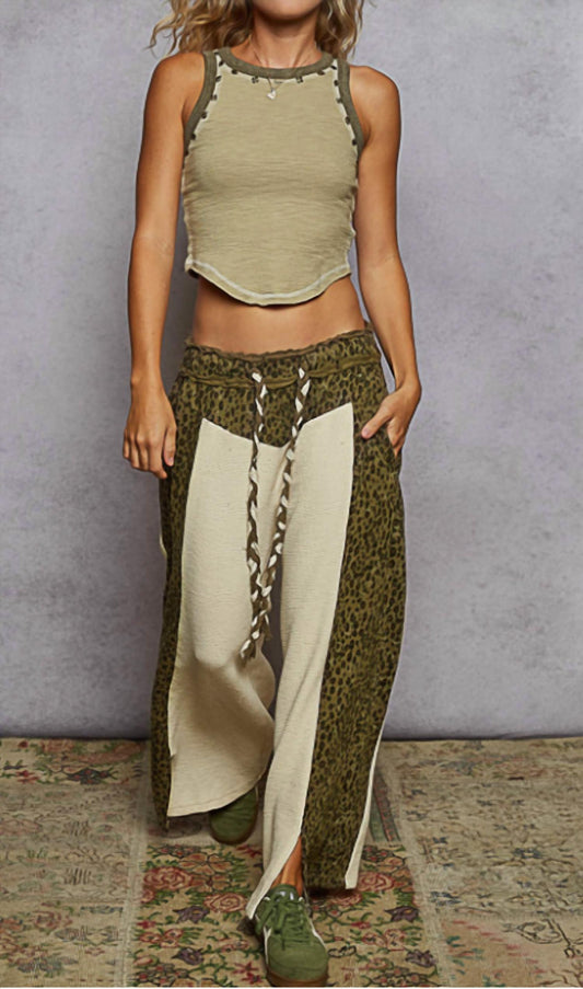 Pol - Thermal With Animal Printed Pants