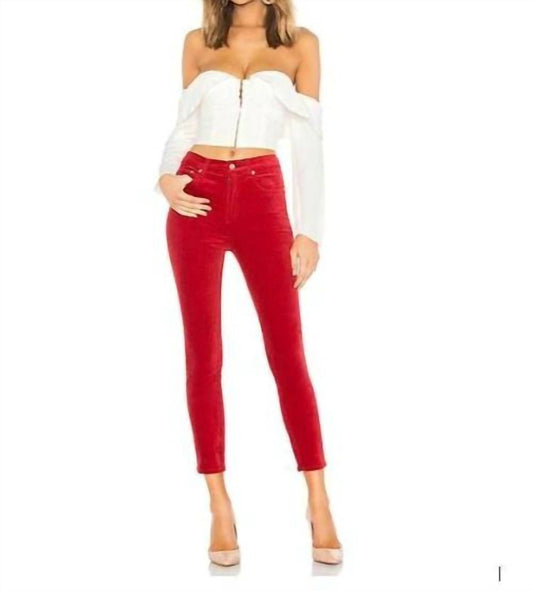 Rag & Bone - Chilli High Rise Velvet Ankle Skinny Jeans