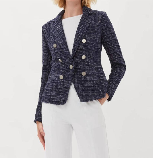 Ecru - Double Breasted Tweed Blazer