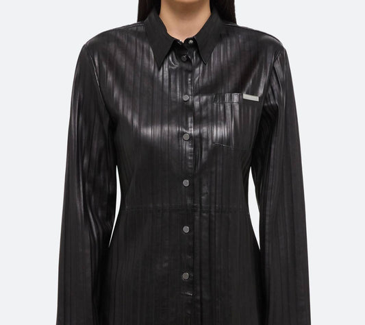 Helmut Lang - Pleated Leather Classic Shirt