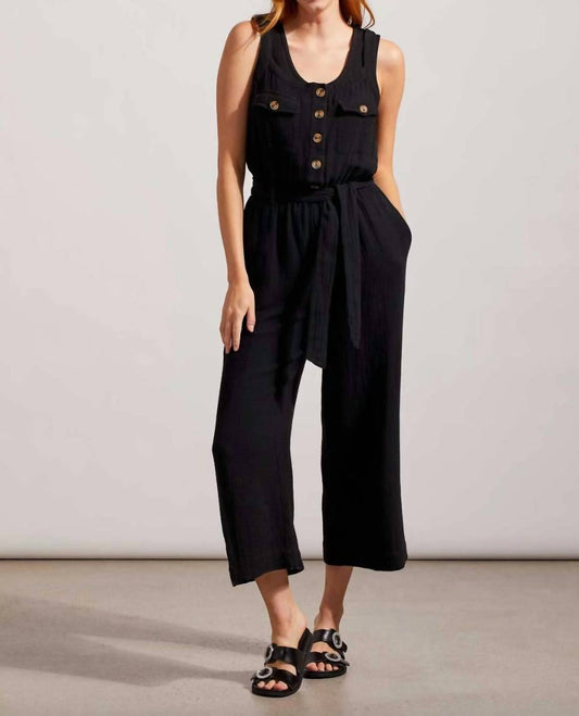 Tribal - Button Front Gauze Jumpsuit