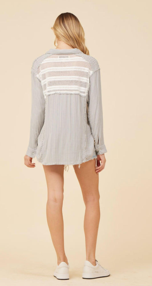 Crochet Button Front Shirt