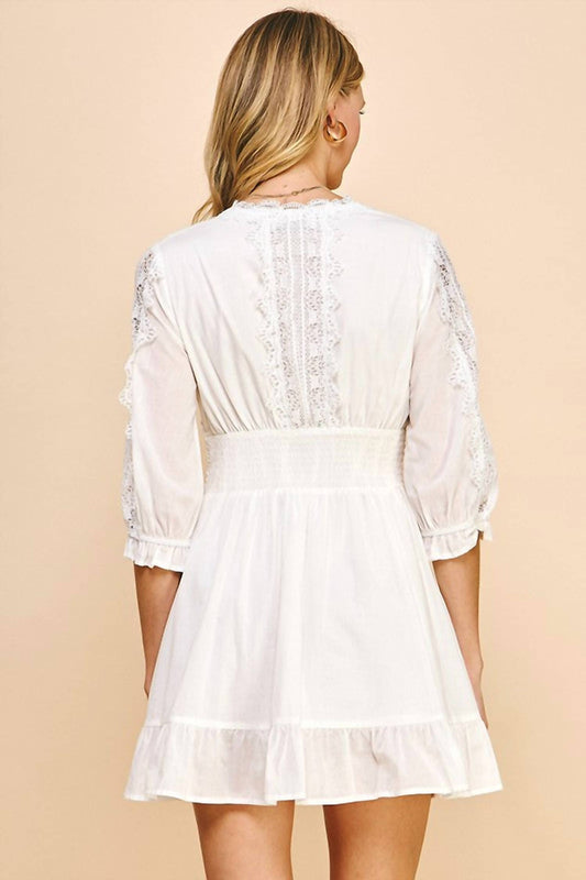 Pinch - Lace Trim Detail Mini Dress