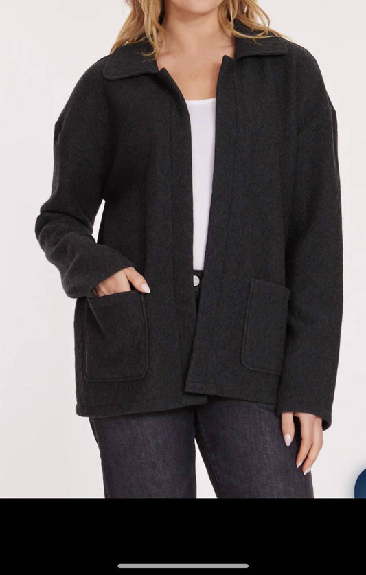 Mododoc - QUILTED L/S CARDIGAN W/ POCKETS