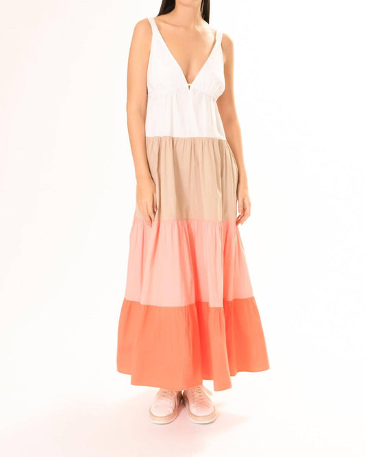 Area Stars - Colorblock Tiered Maxi Dress