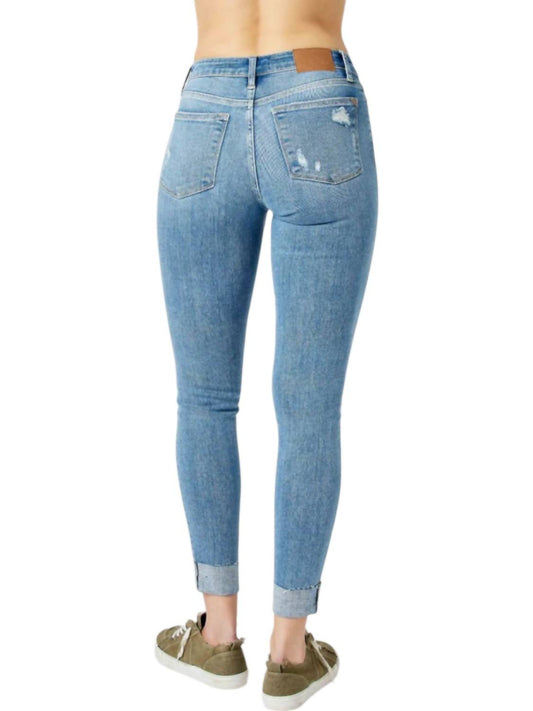 Judy Blue - Destroy & Cuff Skinny Jeans