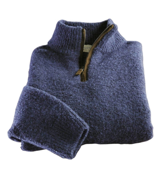 Hagan - Men's Boucle Quarter Zip Pullover Sweater