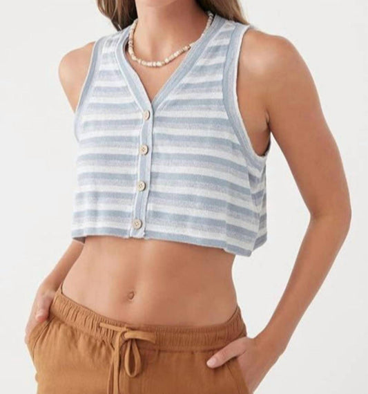 O'Neill - Knit Button Crop Tank Top