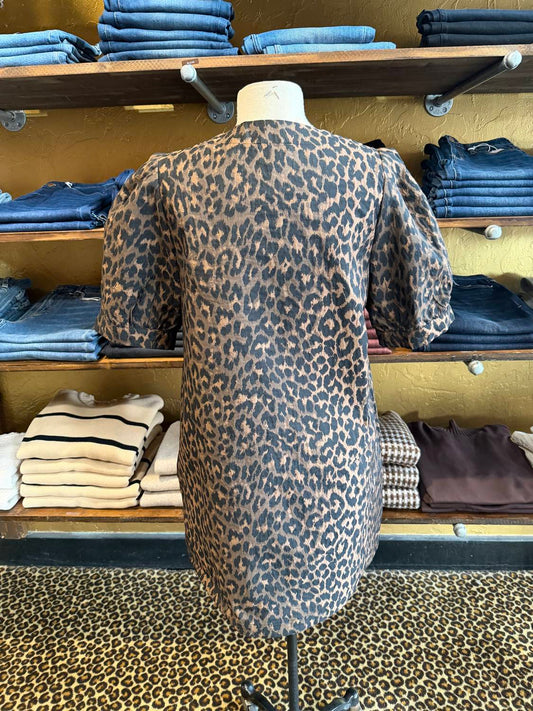 Entro - Women's Leopard Button Down Dress