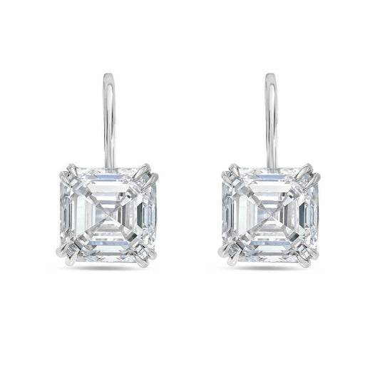 Diana M Jewels - 6.00 Cts Lab Grown Asscher Diamond Drop Earrings