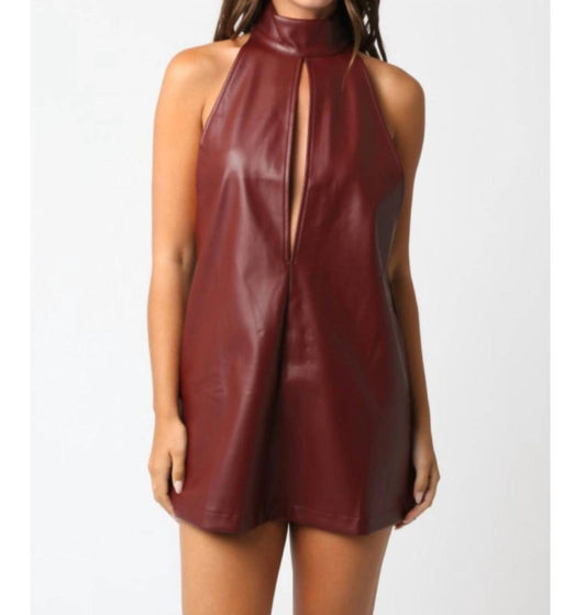 Olivaceous - Faux Leather Kenley Dress