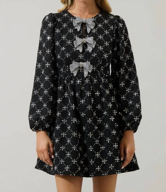 Sugarlips - Tweed Glow Bow Dress