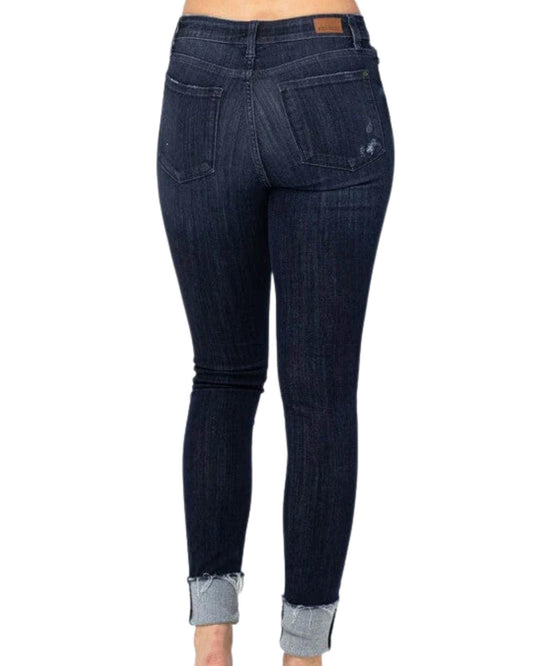 Judy Blue - Midrise Cuffed Skinny Jeans