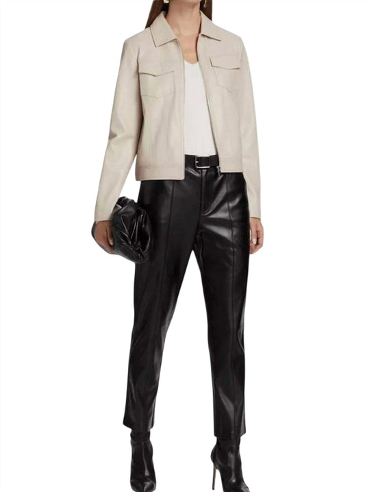 Elie Tahari - Vegan Leather Zip Up Jacket