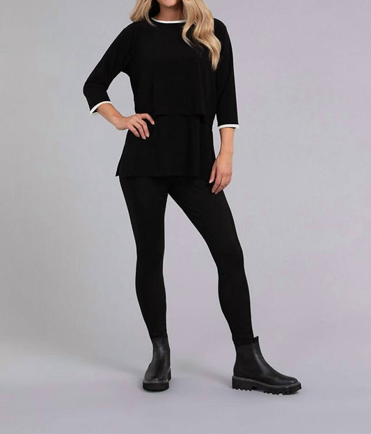 Sympli - Tipped Go To Cropped T Cropped Sleeve Top