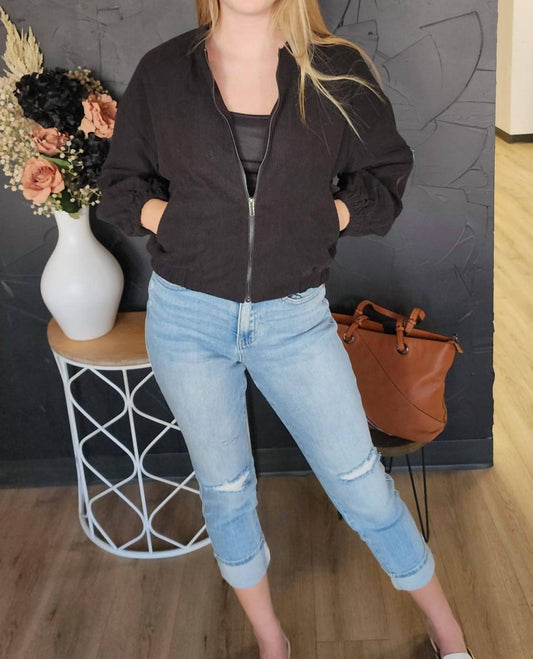 Umgee - Waist Length Zip Up Jacket