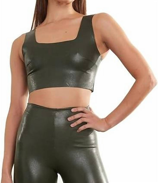 Commando - Faux Leather Squareneck Crop Top